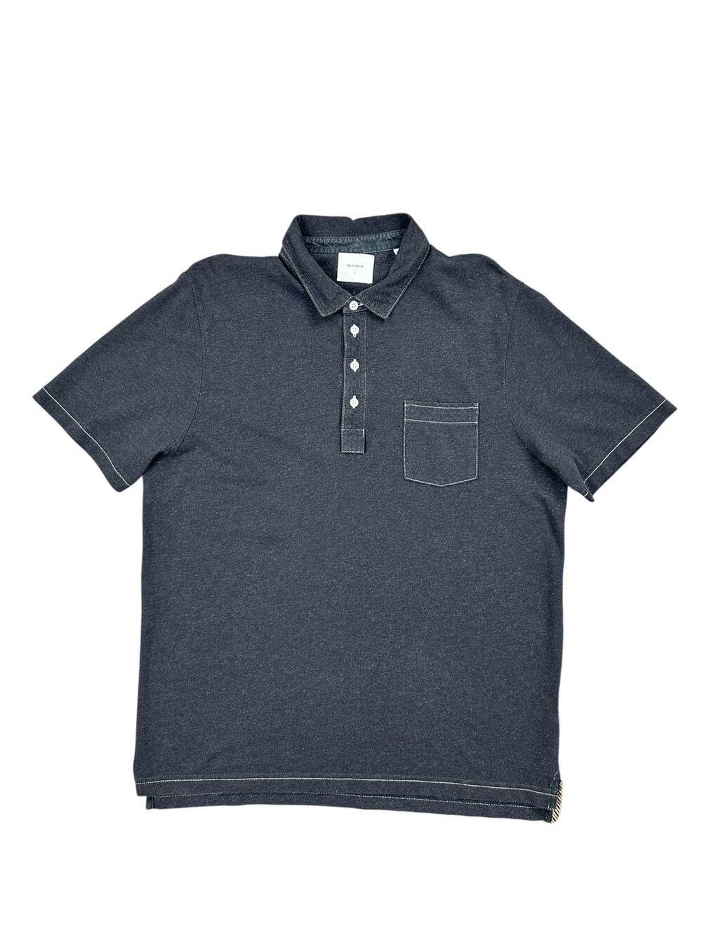Billy Reid Heathered Pensecola Polo Heather Black — Size Large